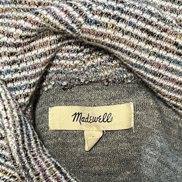 Madewell Mockneck Crop Glittery Stripe Sweater Womens S - Picture 6 of 9